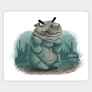 Hippo Sticker